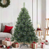 Vidaxl kunst kerstboom met geveerde takken, sneeuw bedekt groen 150 cm