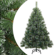 Vidaxl kunst kerstboom met geveerde takken, sneeuw bedekt groen 150 cm - afbeelding 2