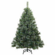 Vidaxl kunst kerstboom met geveerde takken, sneeuw bedekt groen 150 cm - afbeelding 3