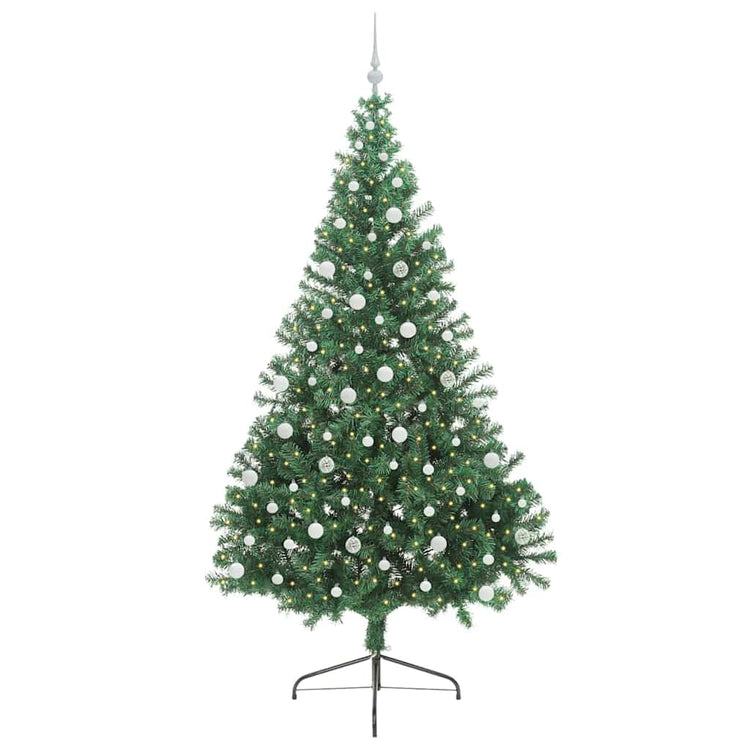 Vidaxl kunstmatig voorverlicht kerstboom met 300 led groen 240 cm pvc