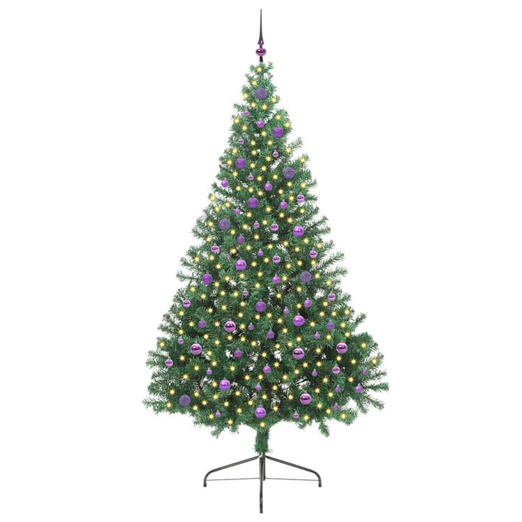 Vidaxl kunstmatig voorverlicht kerstboom met 300 led groen 240 cm pvc