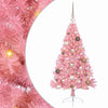 Vidaxl kunstmatig voorverlicht kerstboom met 150 led roze 120 cm pvc