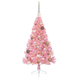 Vidaxl kunstmatig voorverlicht kerstboom met 150 led roze 120 cm pvc - afbeelding 3