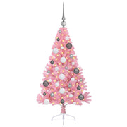 Vidaxl kunstmatig voorverlicht kerstboom met 150 led roze 120 cm pvc - afbeelding 3