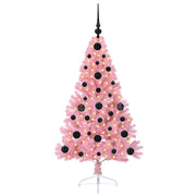 Vidaxl kunstmatig voorverlicht kerstboom met 150 led roze 120 cm pvc - afbeelding 3