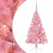 Vidaxl kunstmatig voorverlicht kerstboom met 150 led roze 120 cm pvc - afbeelding 2