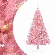 Vidaxl kunstmatig voorverlicht kerstboom met 150 led roze 120 cm pvc - afbeelding 2