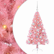 Vidaxl kunstmatig voorverlicht kerstboom met 150 led roze 120 cm pvc - afbeelding 2