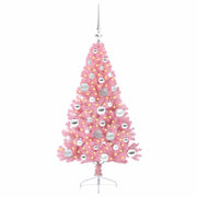 Vidaxl kunstmatig voorverlicht kerstboom met 150 led roze 120 cm pvc - afbeelding 3