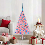 Vidaxl kunstmatig voorverlicht kerstboom met 150 led roze 120 cm pvc - afbeelding 1