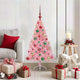 Vidaxl kunstmatig voorverlicht kerstboom met 150 led roze 120 cm pvc