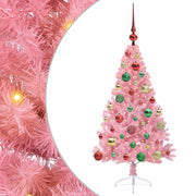 Vidaxl kunstmatig voorverlicht kerstboom met 150 led roze 120 cm pvc - afbeelding 2