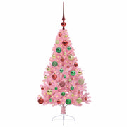 Vidaxl kunstmatig voorverlicht kerstboom met 150 led roze 120 cm pvc - afbeelding 3