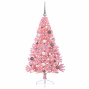 Vidaxl kunstmatig voorverlicht kerstboom met 150 led roze 150 cm pvc - afbeelding 3