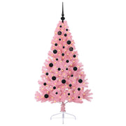 Vidaxl kunstmatig voorverlicht kerstboom met 150 led roze 150 cm pvc - afbeelding 3