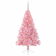 Vidaxl kunstmatig voorverlicht kerstboom met 150 led roze 150 cm pvc - afbeelding 2