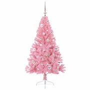 Vidaxl kunstmatig voorverlicht kerstboom met 150 led roze 150 cm pvc - afbeelding 3