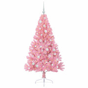 Vidaxl kunstmatig voorverlicht kerstboom met 150 led roze 150 cm pvc - afbeelding 3