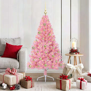 Vidaxl kunstmatig voorverlicht kerstboom met 150 led roze 150 cm pvc - afbeelding 1
