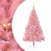 Vidaxl kunstmatig voorverlicht kerstboom met 150 led roze 150 cm pvc - afbeelding 2
