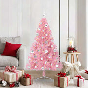 Vidaxl kunstmatig voorverlicht kerstboom met 150 led roze 150 cm pvc - afbeelding 1