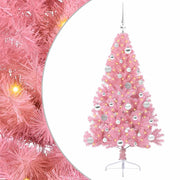 Vidaxl kunstmatig voorverlicht kerstboom met 150 led roze 150 cm pvc - afbeelding 2