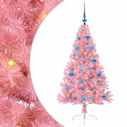 Vidaxl kunstmatig voorverlicht kerstboom met 150 led roze 150 cm pvc - afbeelding 2