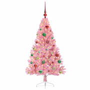 Vidaxl kunstmatig voorverlicht kerstboom met 150 led roze 150 cm pvc - afbeelding 3