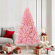 Vidaxl kunstmatig voorverlicht kerstboom met 300 led roze 180 cm pvc