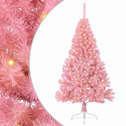 Vidaxl kunstmatig voorverlicht kerstboom met 300 led roze 180 cm pvc - afbeelding 2