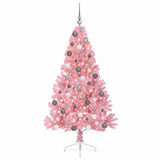 Vidaxl kunstmatig voorverlicht kerstboom met 300 led roze 180 cm pvc - afbeelding 3