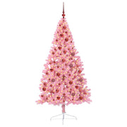 Vidaxl kunstmatig voorverlicht kerstboom met 300 led roze 180 cm pvc - afbeelding 3