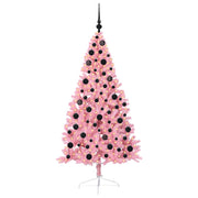 Vidaxl kunstmatig voorverlicht kerstboom met 300 led roze 180 cm pvc - afbeelding 3