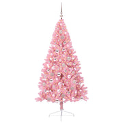 Vidaxl kunstmatig voorverlicht kerstboom met 300 led roze 180 cm pvc - afbeelding 3