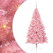 Vidaxl kunstmatig voorverlicht kerstboom met 300 led roze 180 cm pvc - afbeelding 2