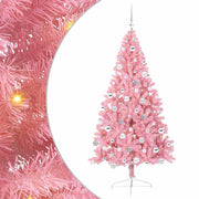 Vidaxl kunstmatig voorverlicht kerstboom met 300 led roze 180 cm pvc - afbeelding 2