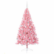Vidaxl kunstmatig voorverlicht kerstboom met 300 led roze 180 cm pvc - afbeelding 3