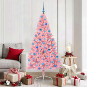 Vidaxl kunstmatig voorverlicht kerstboom met 300 led roze 180 cm pvc - afbeelding 1