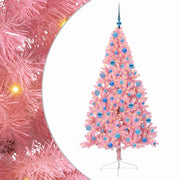 Vidaxl kunstmatig voorverlicht kerstboom met 300 led roze 180 cm pvc - afbeelding 2