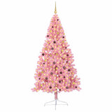 Vidaxl kunstmatig voorverlicht kerstboom met 300 led roze 240 cm pvc - afbeelding 3