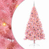 Vidaxl kunstmatig voorverlicht kerstboom met 300 led roze 240 cm pvc