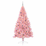 Vidaxl kunstmatig voorverlicht kerstboom met 300 led roze 240 cm pvc - afbeelding 3