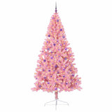 Vidaxl kunstmatig voorverlicht kerstboom met 300 led roze 240 cm pvc - afbeelding 3