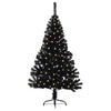 Vidaxl kunstmatig voorverlicht kerstboom met 150 led zwart 120 cm pvc