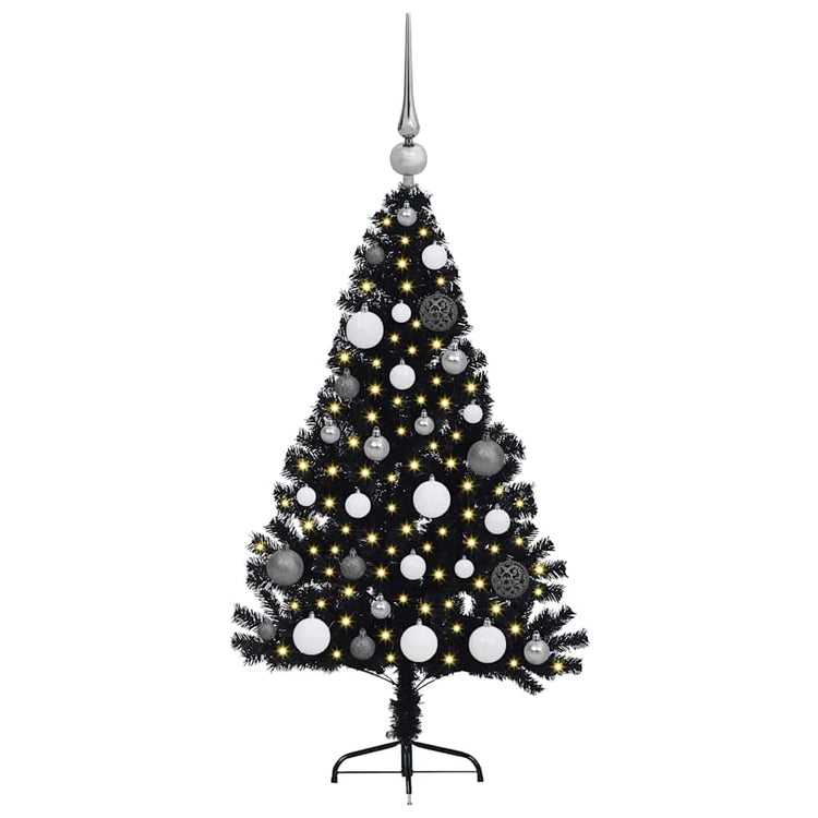 Vidaxl kunstmatig voorverlicht kerstboom met 150 led zwart 120 cm pvc