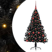 Vidaxl kunstmatig voorverlicht kerstboom met 150 led zwart 120 cm pvc - afbeelding 2