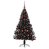 Vidaxl kunstmatig voorverlicht kerstboom met 150 led zwart 120 cm pvc
