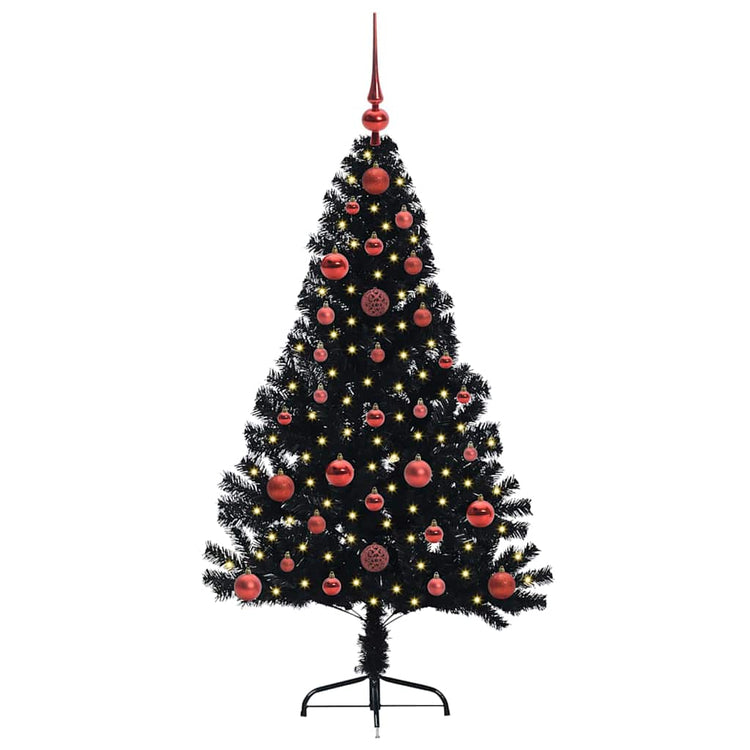 Vidaxl kunstmatig voorverlicht kerstboom met 150 led zwart 120 cm pvc