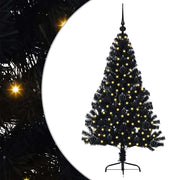 Vidaxl kunstmatig voorverlicht kerstboom met 150 led zwart 120 cm pvc - afbeelding 2