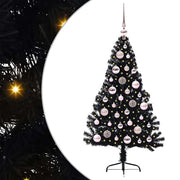 Vidaxl kunstmatig voorverlicht kerstboom met 150 led zwart 120 cm pvc - afbeelding 2